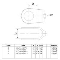 Buiskoppeling Open kruisstuk - zwart-B / 26,9 mm